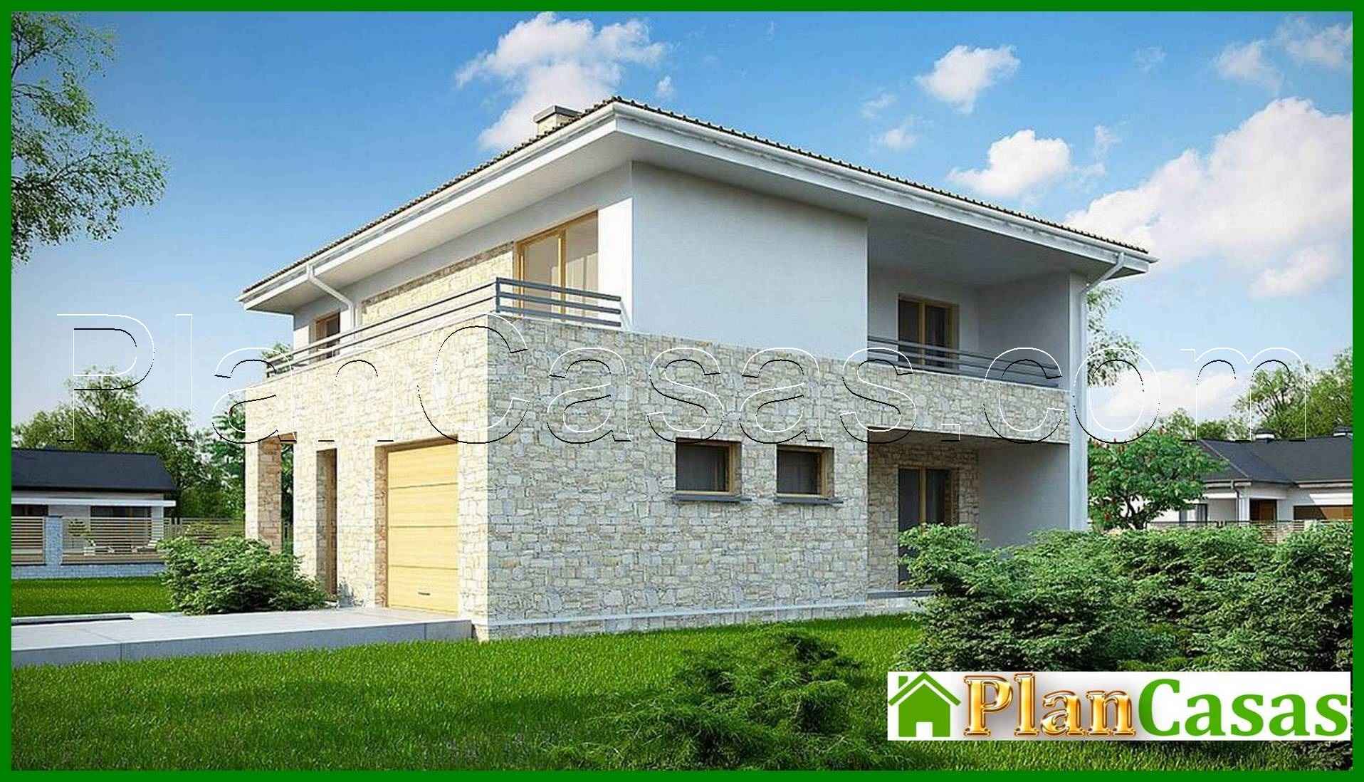 Visualization gallery - Attractive two-story house project with 1 car garage