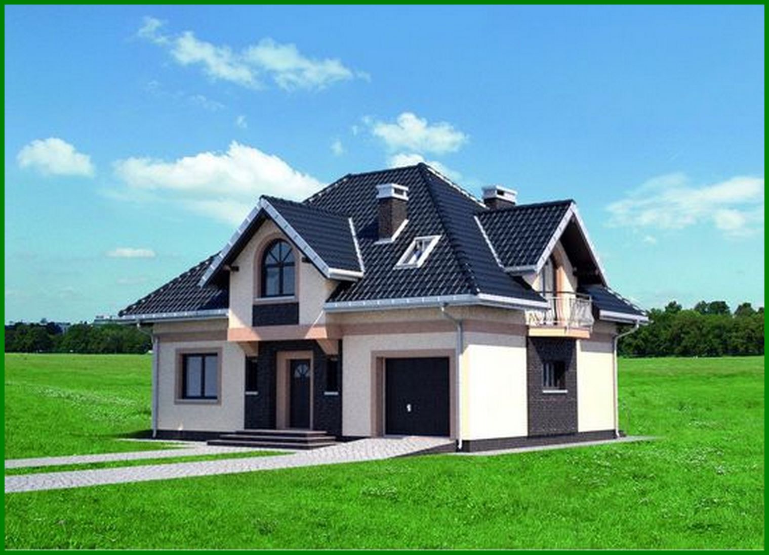 Visualization gallery - The project of a stylish country house with an area of ​​190 m²