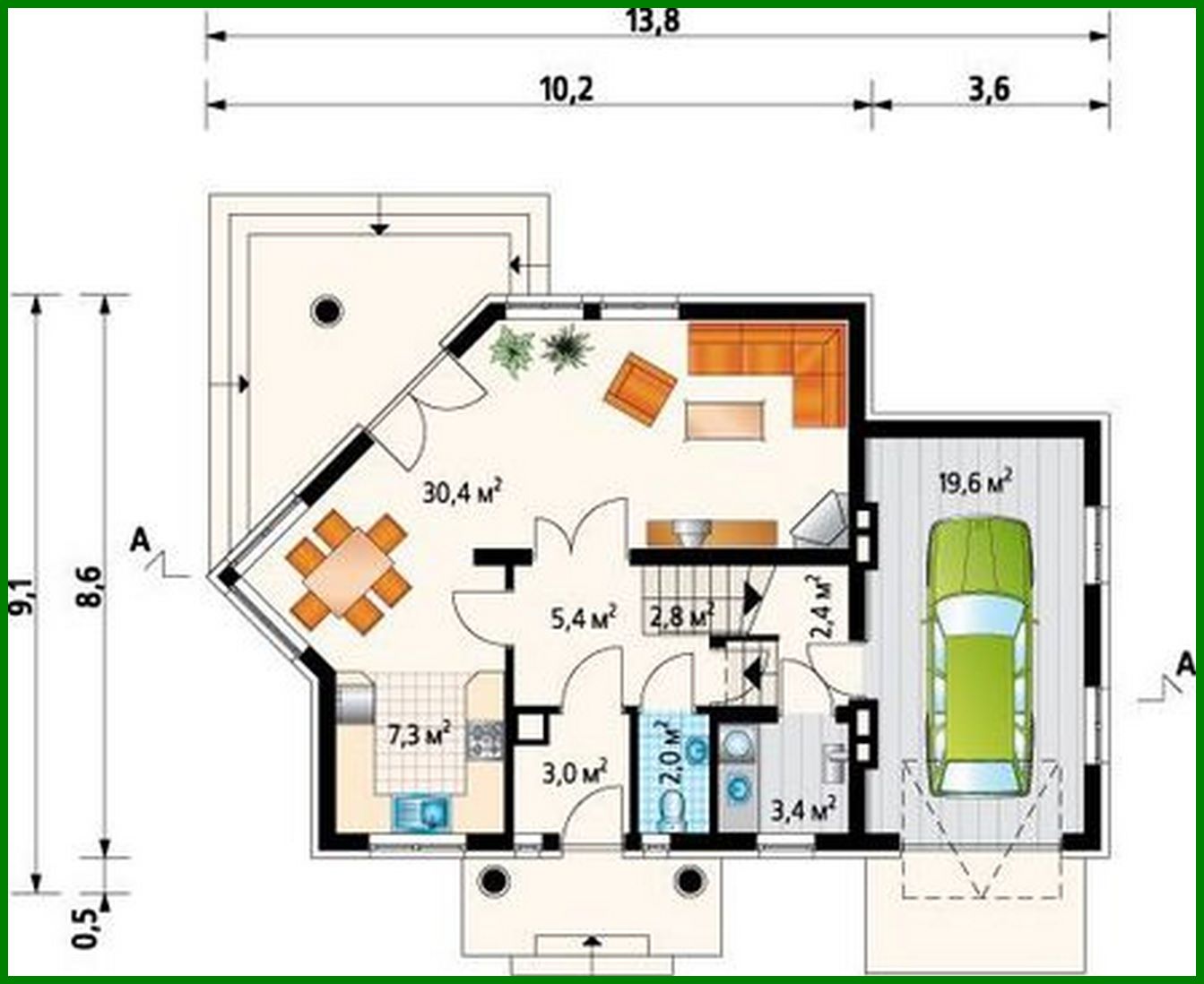 Visualization gallery - Amazing cottage under the roof of complex shape