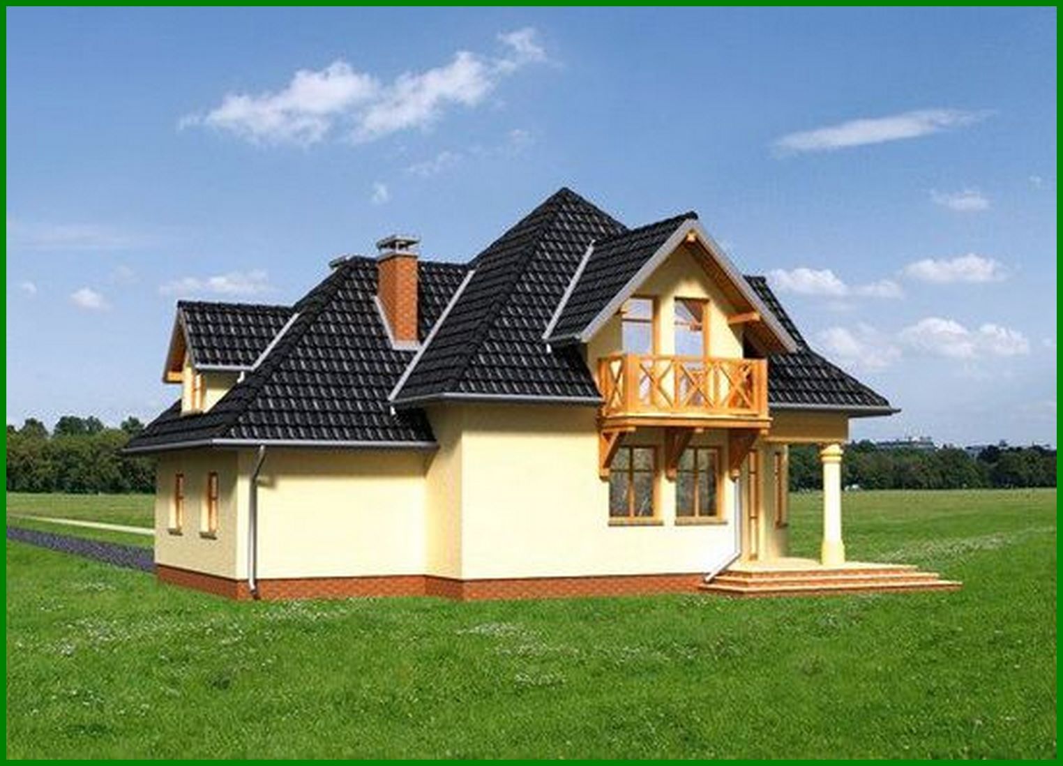 Visualization gallery - Amazing cottage under the roof of complex shape