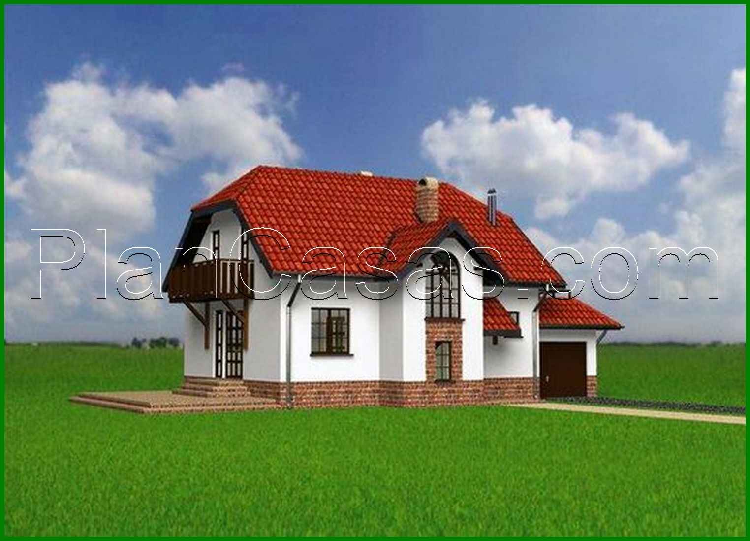 Visualization gallery - A project of an interesting attic house with an attached garage