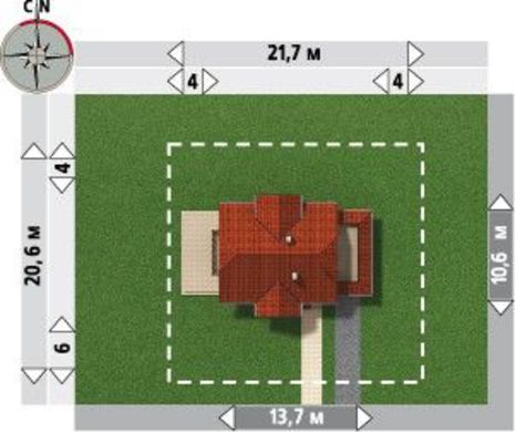 Visualization gallery - A project of an interesting attic house with an attached garage