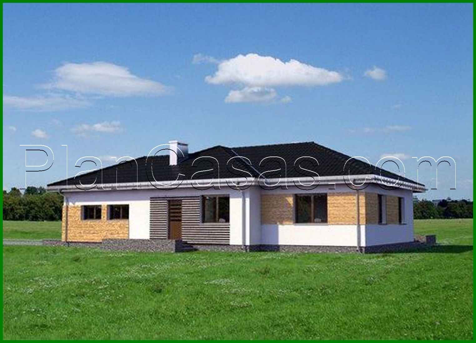 Visualization gallery - Beautiful one-story house with a garage for two cars