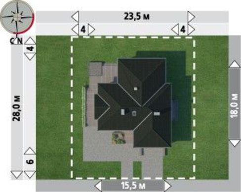 Visualization gallery - Beautiful one-story house with a garage for two cars