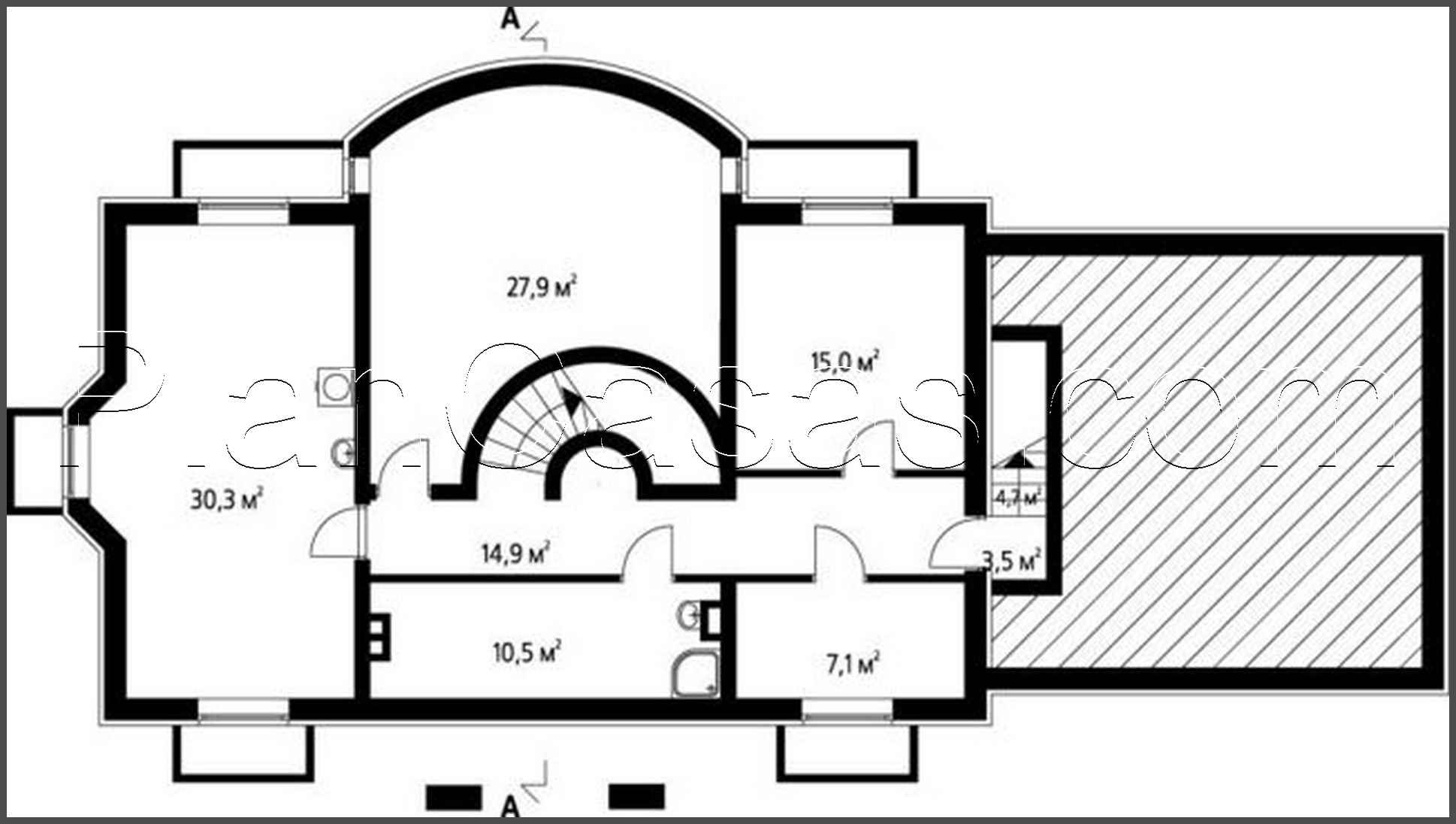 Visualization gallery - The project of a huge country cottage with a garage for two cars