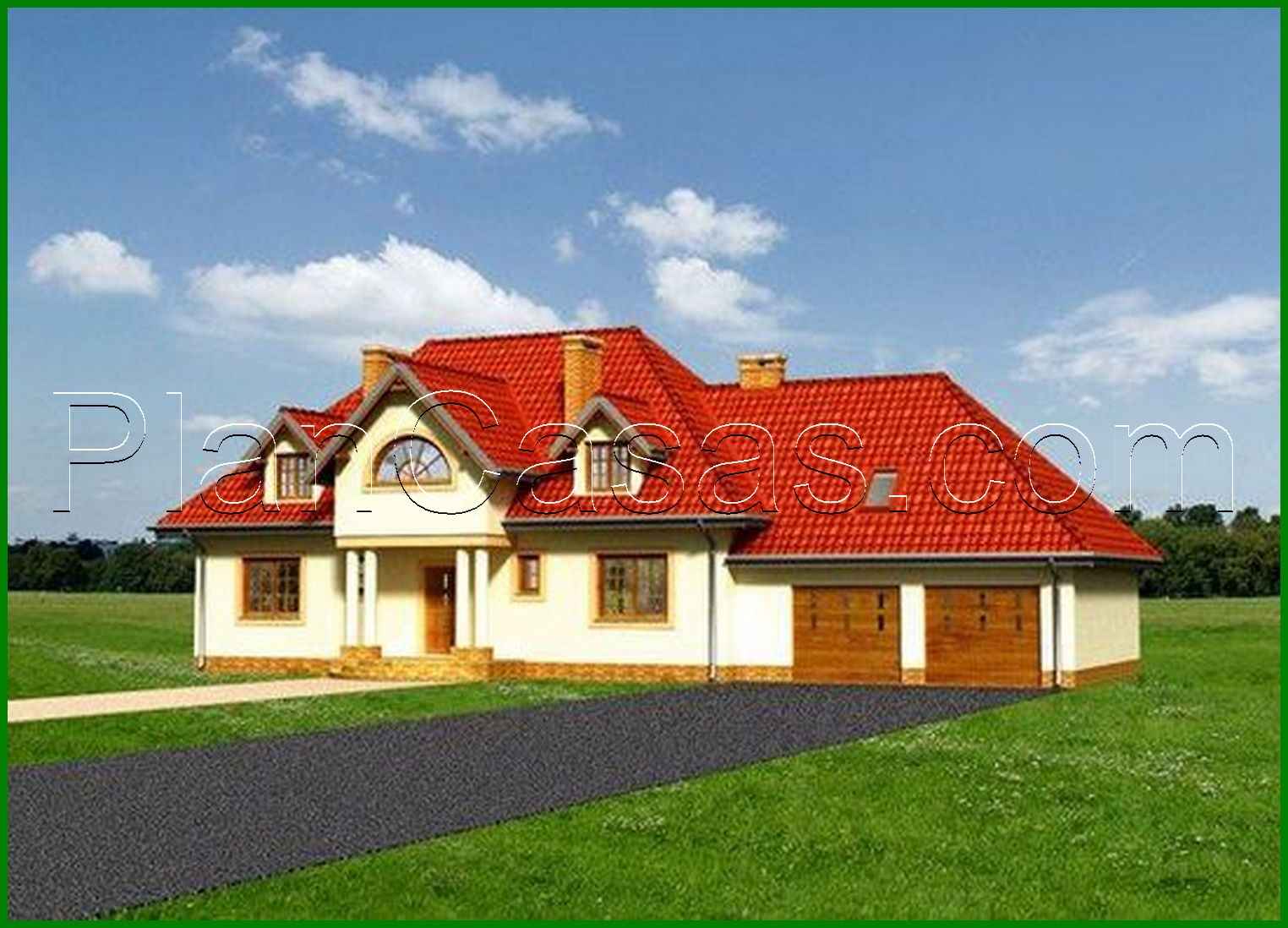 Visualization gallery - The project of a huge country cottage with a garage for two cars