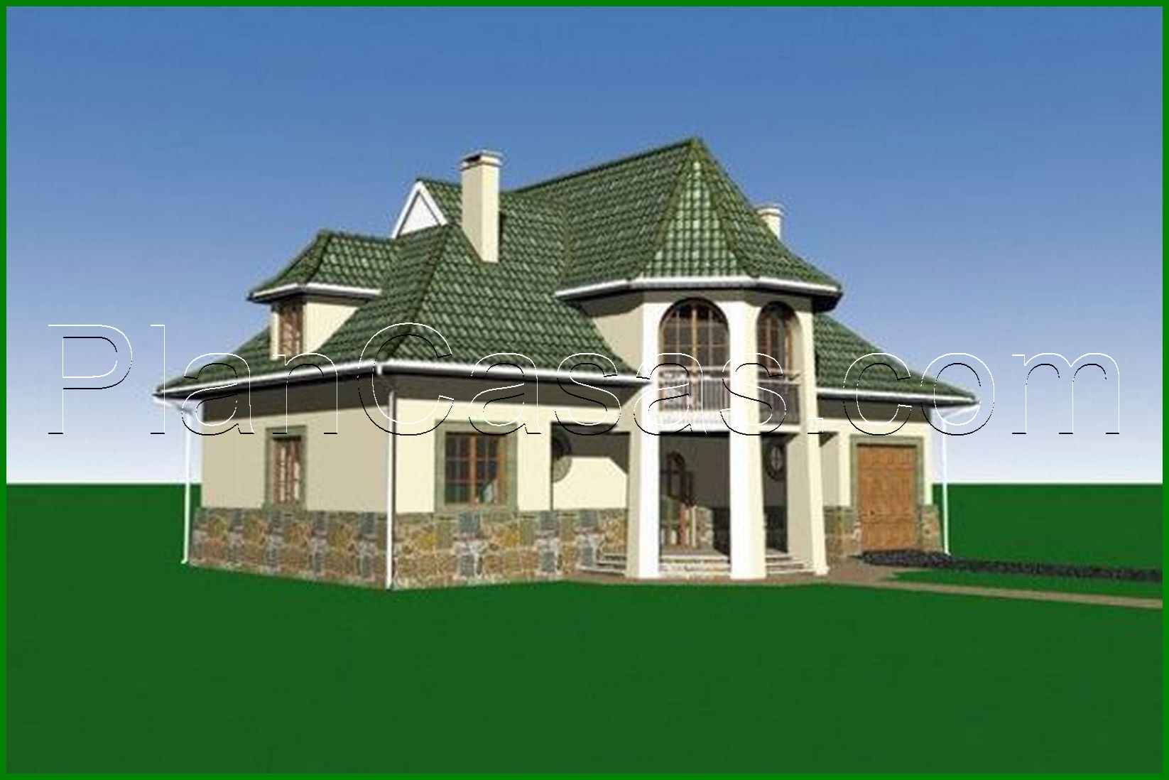 Visualization gallery - Nice project of a house with a porch in the form of a tower