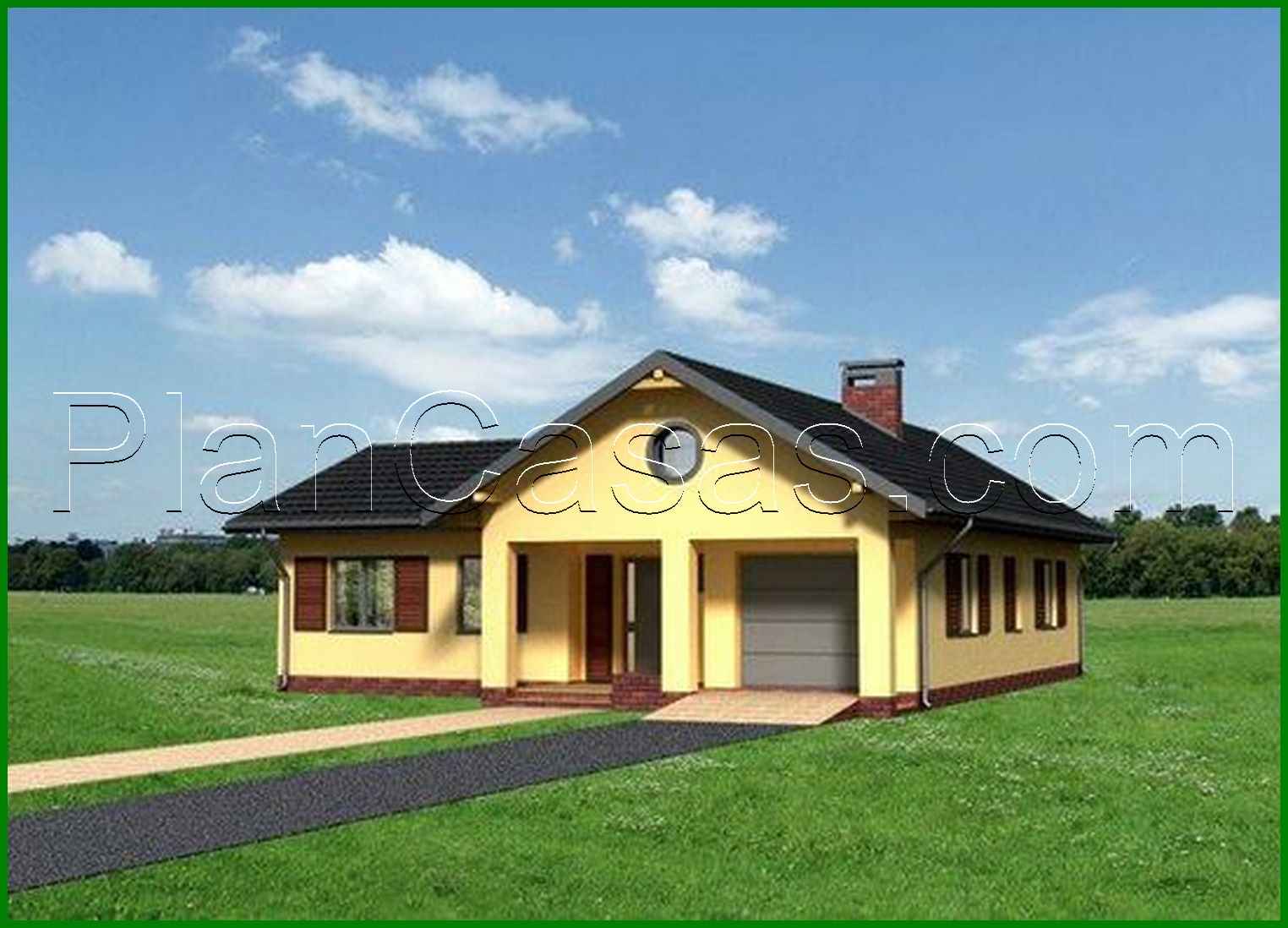 Visualization gallery - One-story mansion with large living area