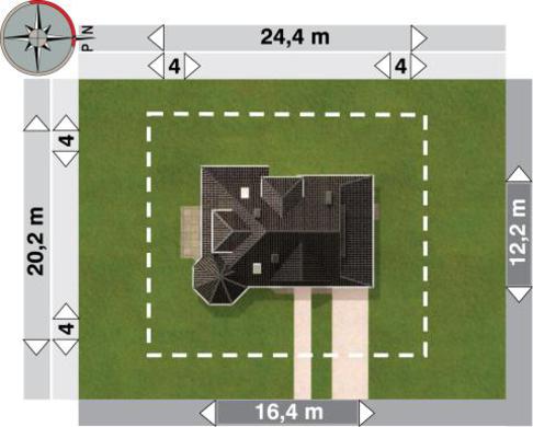 Visualization gallery - The project of a country cottage with a small terrace
