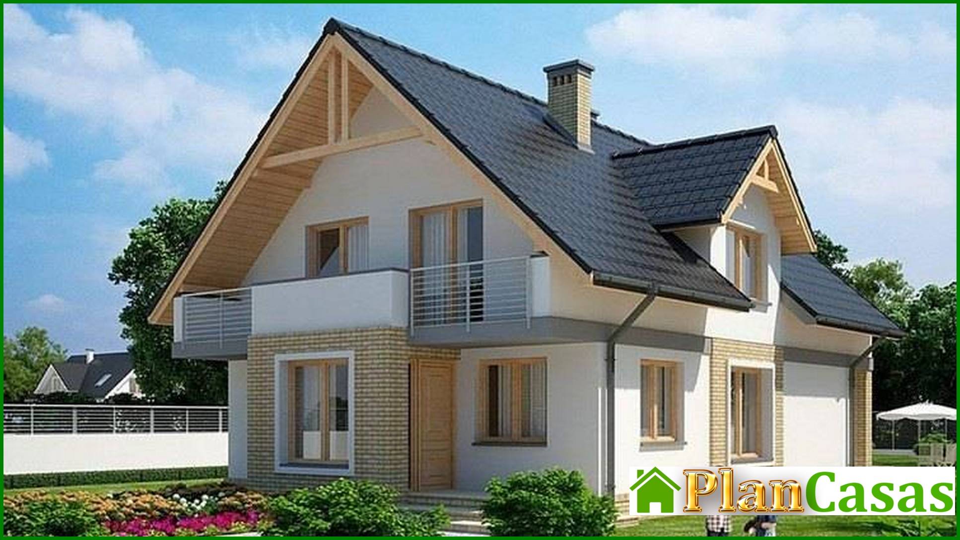 Light two-story residential building house plan