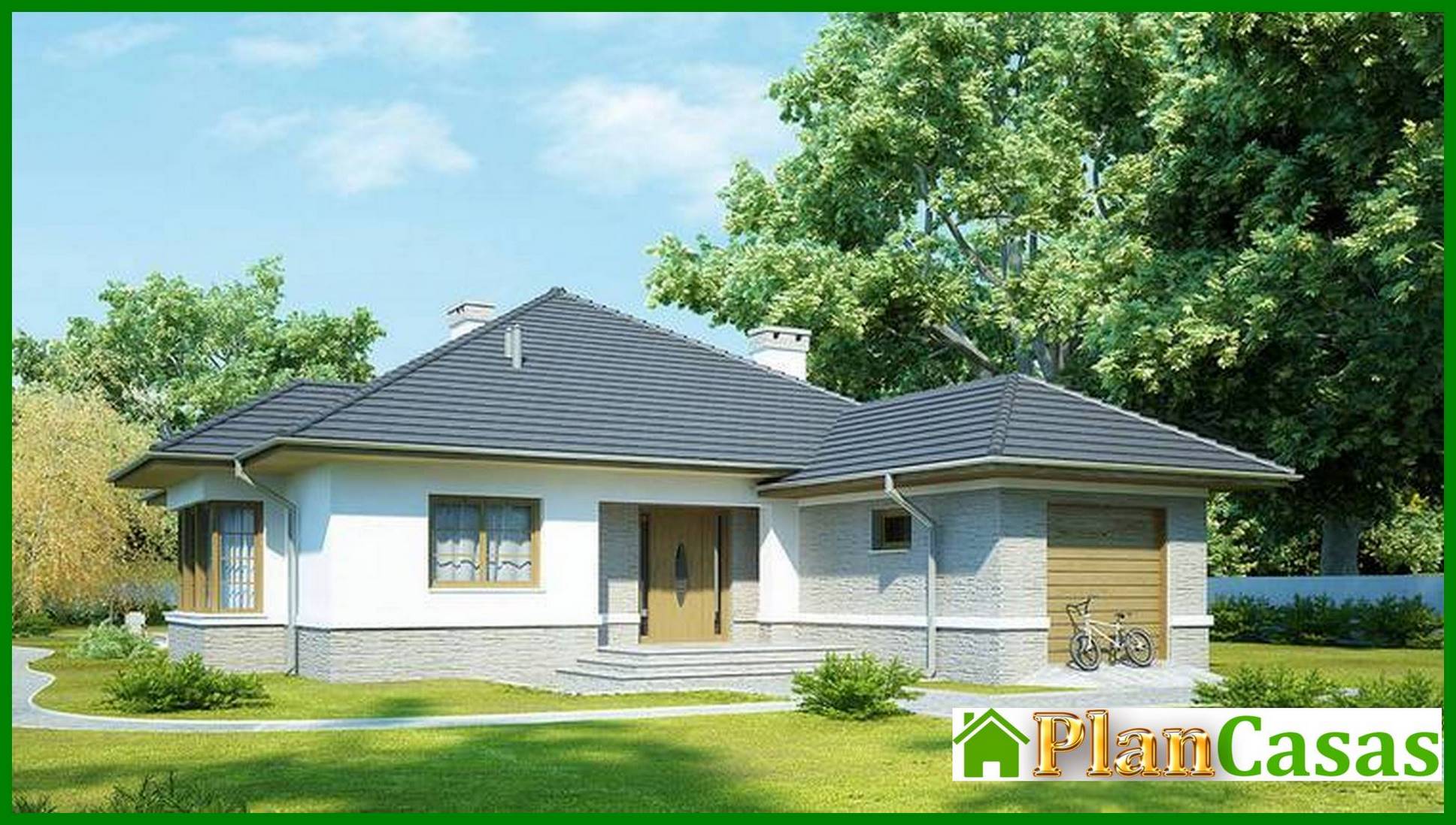 Single-storey house project with garage house plan